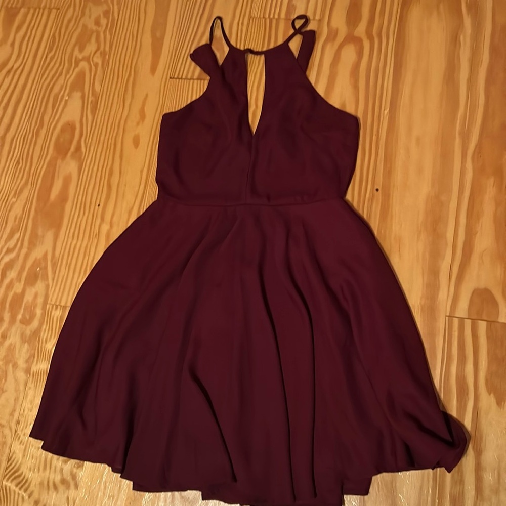LULUS Halter Neck Skater Dress